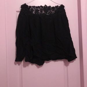 Black flowers off shoulder (never worn)